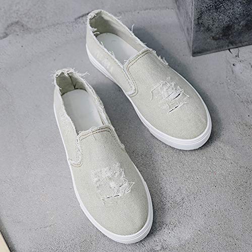 Londony â™ªâœ¿ Women's Fashion Distressed Denim Casual Comfortable Shoes Slip on Sneakers