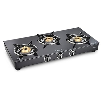 Sunflame Classic 3B Burner Gas Stove, Black