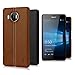 MICROSOFT / NOKIA LUMIA 950 XL Case, MicroP(TM) Pu Leather Cover Pc Hard Case Shell Compatible -Retail Packaging for MICROSOFT / NOKIA LUMIA 950 XL (Black Leather Cover)