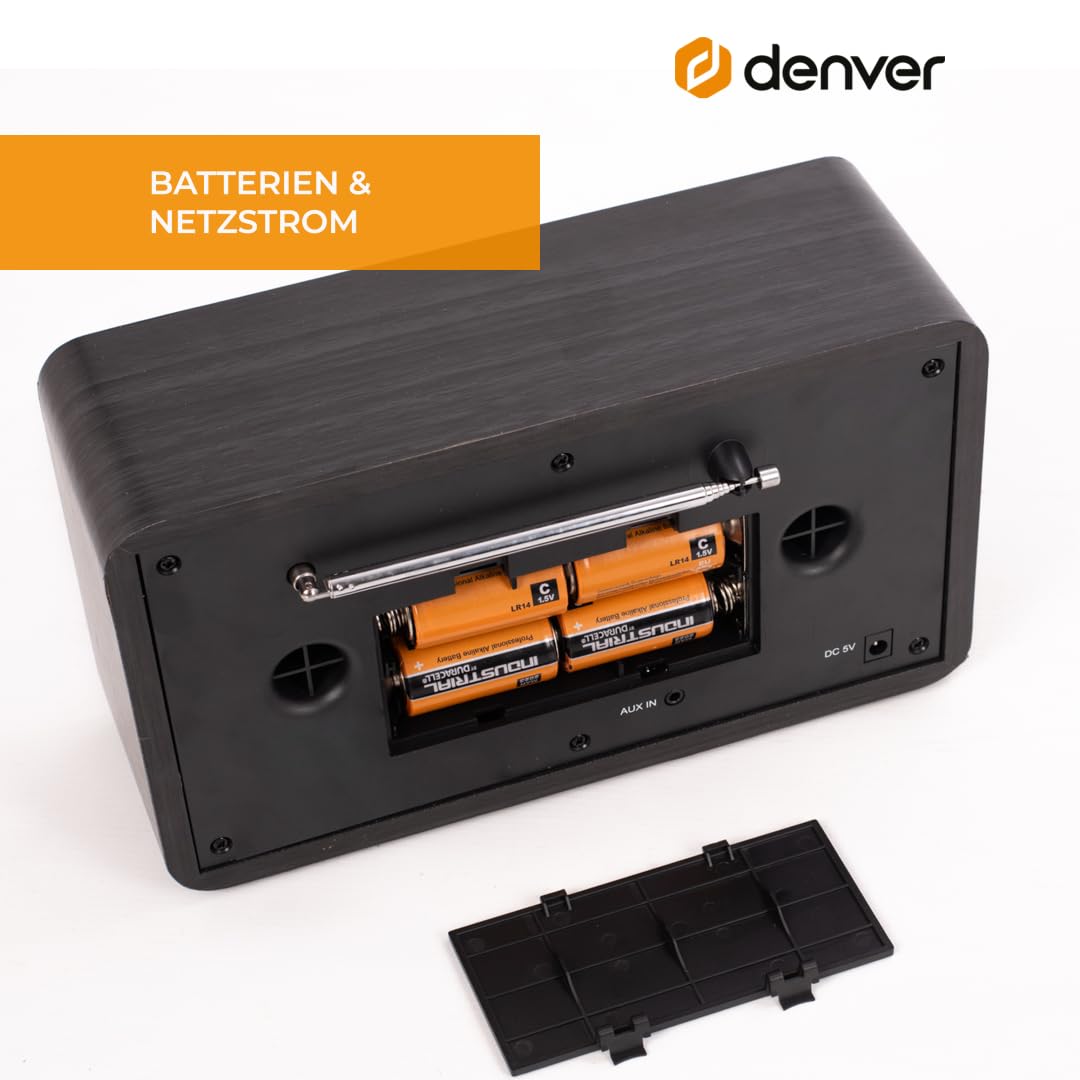 Denver Retro DAB-18 Digitalradio | DAB Plus Radio mit Bluetooth & FM | 2x20W Stereo-Lautsprecher | Kleines Radio mit Netzstecker | Küchenradio DAB mit gutem Klang | LCD-Display & Weckfunktion 5