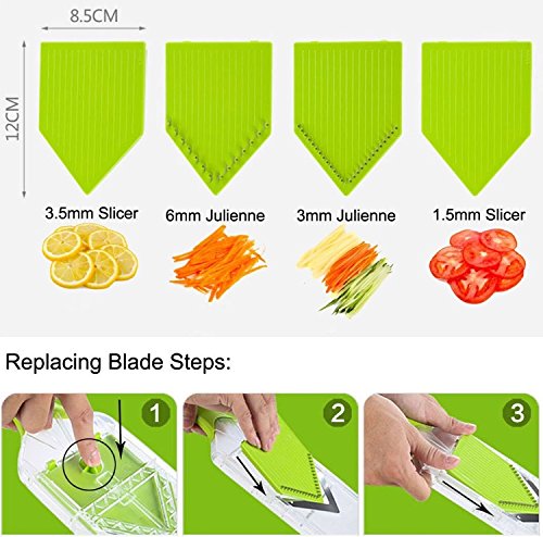 image for Premium Handheld Mandoline Slicer by Losang | Adjustable Stainless Ste