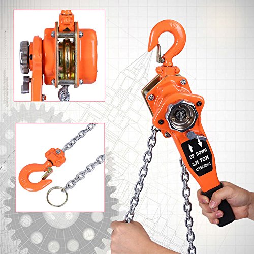 Kettenzug Hebelzug Flaschenzug Ratschenzug 3m Kranzug Kette Hebel Nicht verzinkt (750kg)