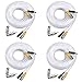 Masione 4 Pack 100ft Security Camera Video Power Cable White Replacement Extension Wire Cord for CCTV DVR CCD Surveillance System with BNC to RCA Adaptor