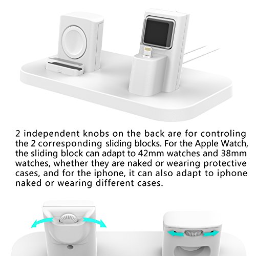 Apple Watch Stand, BEACOO Charging stand Dock Station -- Support Apple Watch NightStand Mode and iPhone 7/7 plus/SE/5s/6S/PLUS with Various Case (White)
