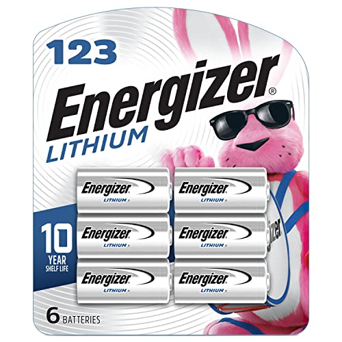 Energizer 123 Batteries, Lithium CR123A Battery, 6