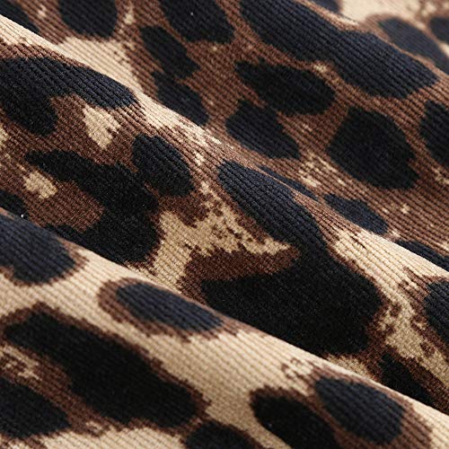 AgrinTol Women Coat,Clearance Leopard Winter Warm New Wind Cardigan Print Long Coat