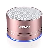 NUBWO A2 Pro Metal Bass 4.1 Bluetooth Speaker Outdoor/ Sport / Car Speakers Wireless Mini Protable Speakers with LED Light,AUX Line,Memory Card Playback Smartphones (Rose Gold)