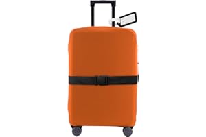 RainVillage Travel Luggage Cover Suitcase Protector Scratch-Resistant Fit 19-31 Inch Suitcase, Not Included Suitcase (Orange, L(26-27 inch))