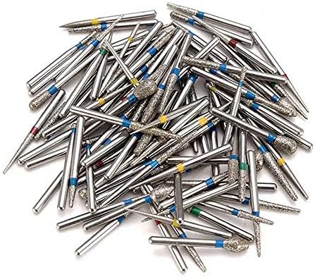 Epaynetwork 100pcs Diamond Burs Polishing Grinding Heads For High Speed Handpieces