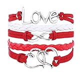 Susenstone®Handmade Multilayer Infinity Love Charm Leather Weave Jewelry Bracelet