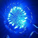 E-Age Battery Operated 20 LED String Lights on Silver Wire 7ft Long. For Use in Floral Arrangements Party, Wedding Decorating and More (Blue)