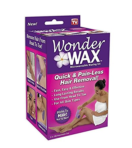 Wonder Wax Microwaveable Waxing Kit As Seen on Tv Results up to 8 Weeks 5 Oz