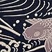 Made in Japan Indigo Dyeing Married Couple Carp Noren Curtain Tapestry
