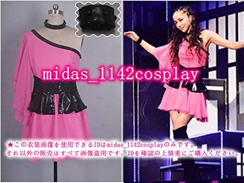 Amazon 安室奈美恵 Namie Amuro Final Tour 18 Finally 開幕 ピンク ワンピースコスプレ衣装 ベルト 小物付き アイドル 芸能人グッズ 通販
