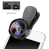 Universal HD Iphone Lens Kit – Luxsure 100° Wide Angle Lens + 15x Macro Lens, 4 Groups of 4 Pieces of Glass, No Distortion, Cell Phone Lens for iPhone 7 plus/7/6s/6s plus /SE/5/5s & Most Smartphones
