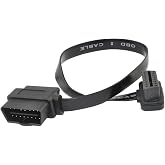 OLLGEN 60CM Ultra Slim 2 in 1 OBDII OBD2 Cable 16 Pin Female to Male/Female Extension Connector Cable Splitter,24Inch/2Feet