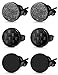 Jstyle 3 Pairs Stainless Steel Stud Earrings for Men Women Black Carbon Fiber Pierced