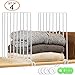 TOPHOUSE 4 Pack Metal Shelf Divider for Closet with 8 Clothing Size Dividers Round Hangers Closet Dividers（White）