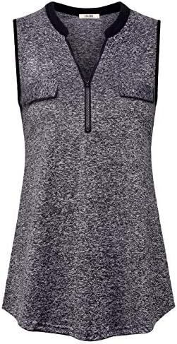 Vivilli Womens Sleeveless Scoop Neck Double Layered Loose Fit Mesh Tank Top