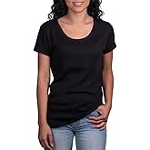 KIRKLAND Signature Women's Scoop Neck Short Sleeve Pima Cotton Tee