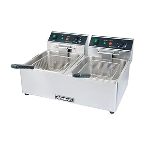 Empura Commercial Deep Fryer 30 lb. Dual Tank Electric Countertop Fryer - 120V