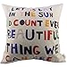 yonggege HOSL Meaningful Quotes Colorful Letters Throw Pillow Case Decor Cushion Covers Square 1818 Inch Beige Cotton Blend Linen