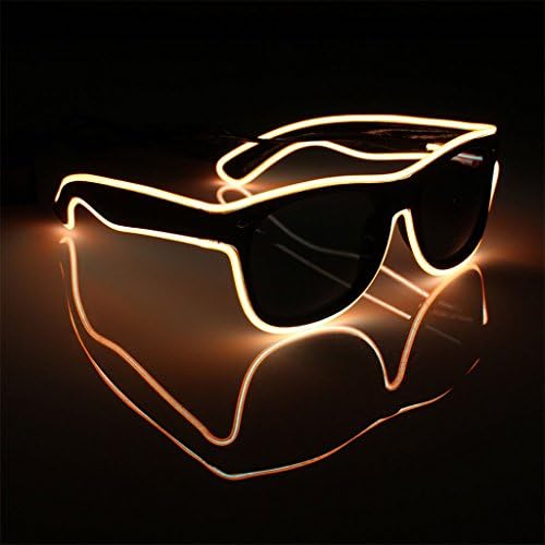yipinco7285 LED Glasses EL Wire Light-Up Glow Sunglasses Frame Illuminated Eyewear Nightclub Party