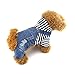 DOGGYZSTYLE Small Dog Hoodie Clothes Cute Stripe Shirts Denim Jumpsuit One-Piece Outfit for Small Medium Dogs Cats Boy Girl Chihuahua Blue Jeans Overalls Puppy Costume (Blue,S)