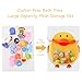 Safe&Care Bath Toy Organizer, Bathroom Toy Net Bag Baby Bath Toy Storage Mesh Net for Toddler Bath Toys Quick Dry Mildew Free/Antibacterial/Odorless Cute Duck with Two Heavy Duty Suction Cups