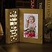 OUCHAN Baby Picture Frames 4x6 Light Up with Carved Wording-Twinkle Twinkle Little Star Cream white