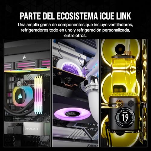 Corsair iCUE Link QX120 RGB 120mm Magnetic Dome Fans Triple Starter Kit com iCUE Link System Hub - Preto