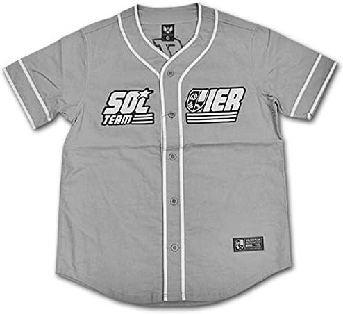 Amazon キン肉マン マッスルアパレル ベースボールシャツ ソルジャーチームロゴ Kinnikuman Muscle Apparel Xl Gray Tシャツ カットソー 通販