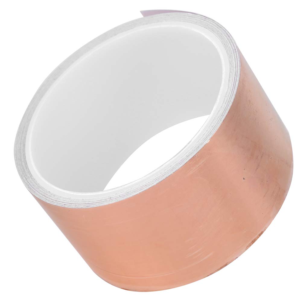 Copper Foil Tape,Single‑Conductor Shielding Conductive for Electric Guitar EMI Shielding 5Meter/10Meter/30Meter(5M) Performance Accessory Musical Instrument Accessories