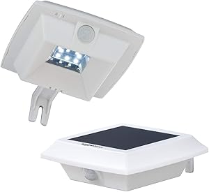 AmazonBasics Solar-powered Motion Sensor Security Wall Light for Porch, Yard, and Patio - 8 LED, 100 Lumen, 2-Pack