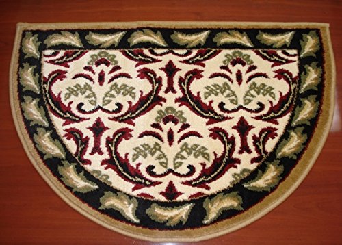 IMS 28625618652640 Hearth Rug Floral Design Lodge Cabin Fireplace44; Beige Red - 2 x 3 ft.