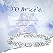 Caperci Sterling Silver Cubic Zirconia XO Tennis Bracelet 7.25'' - Best Valentines Day Jewelry Gift for Her, Wife, Girlfriend