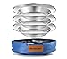 Wealers 8.5 Inch Stainless Steel Round Plate Set for Camping Outdoor with a Mash Carry Bag (Set of 3)