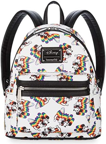 Loungefly Disney Mickey Mouse Rainbow Womens Double Strap Shoulder Bag Purse