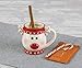 Rudolph Reindeer Festive Red and White 16 ounce Glossy Ceramic Christmas Mug