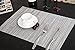Kisstaker Kitchen Dining Table Placemats Heat Insulation Stain-resistant Table Mats Set of 4 Transparent Grey