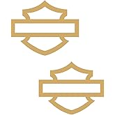 Motorcycle bar and Shield Design Vinyl Decal #1 Piece Moto HD Club 5"x4" (Gold)