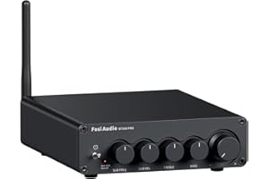 Fosi Audio Bluetooth Subwoofer Amplifier 2.1, BT30D Pro Subwoofer Amp with TPA3255 Chips 165W x2+350W & Bass Treble Control, 