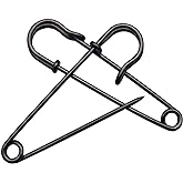 15Pcs 4" Heavy Duty Steel Black Safety Pins for Blankets &amp; Clothes | 4" durable steel black pins easily pierce wool, canvas &amp; leather. Rust-resistant, snag-free hold for blankets &amp; kilts