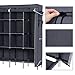 SONGMICS 67-Inch Closet, Portable Wardrobe, Stable and Foldable Storage Organizer, with 2 Hanging Rods, 12 Clothes Shelves, 4 Side Pockets, Easy Assembly, for Cloakroom, Bedroom, Gray URYG44GY