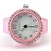Pink Womens Crystal Quartz Finger Ring Watch with Gift Box