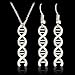 Kebaner Women DNA Double Helix Chemistry Science Molecule Biology Necklace & Earrings Jewelry Set Silver