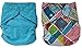 Bumwrap (2 Pk) Charcoal Bamboo Pocket Cloth Diaper Double Gussets with 5 Layer Insert -Teal