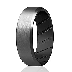 ROQ Silicone Rubber Wedding Ring for Men, Comfort