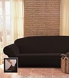 Chezmoi Collection Brooks Micro Suede 4-Way Stretch Slipcover Sofa, Black