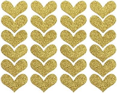 Event CircleSquare Metalic Gold Glitter Heart Stickers, Set of 24 - Standard Size